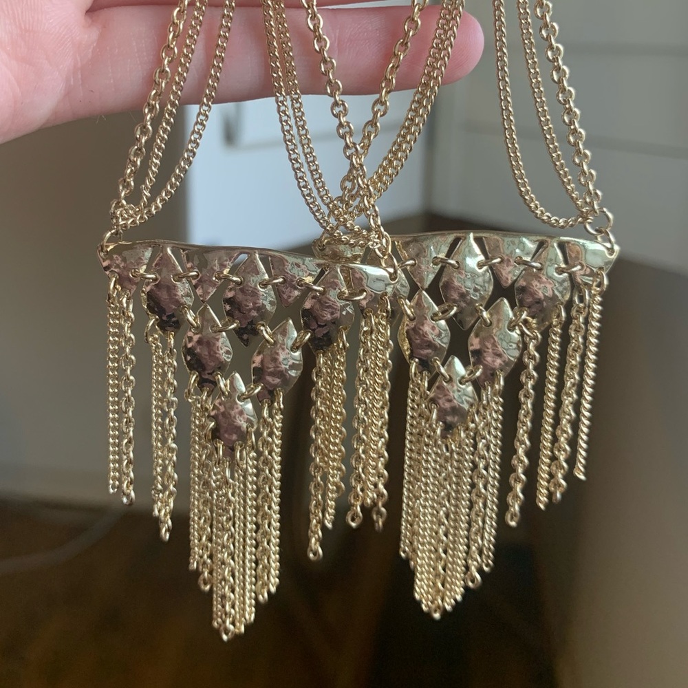 Kendra Scott Mandy Statement Earrings in Gold - Picture 2 of 6